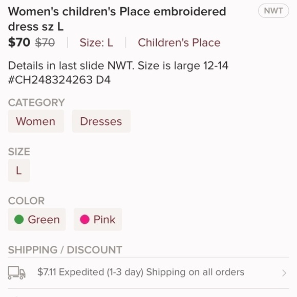 Women's children's Place embroidered dress - Picture 5 of 6